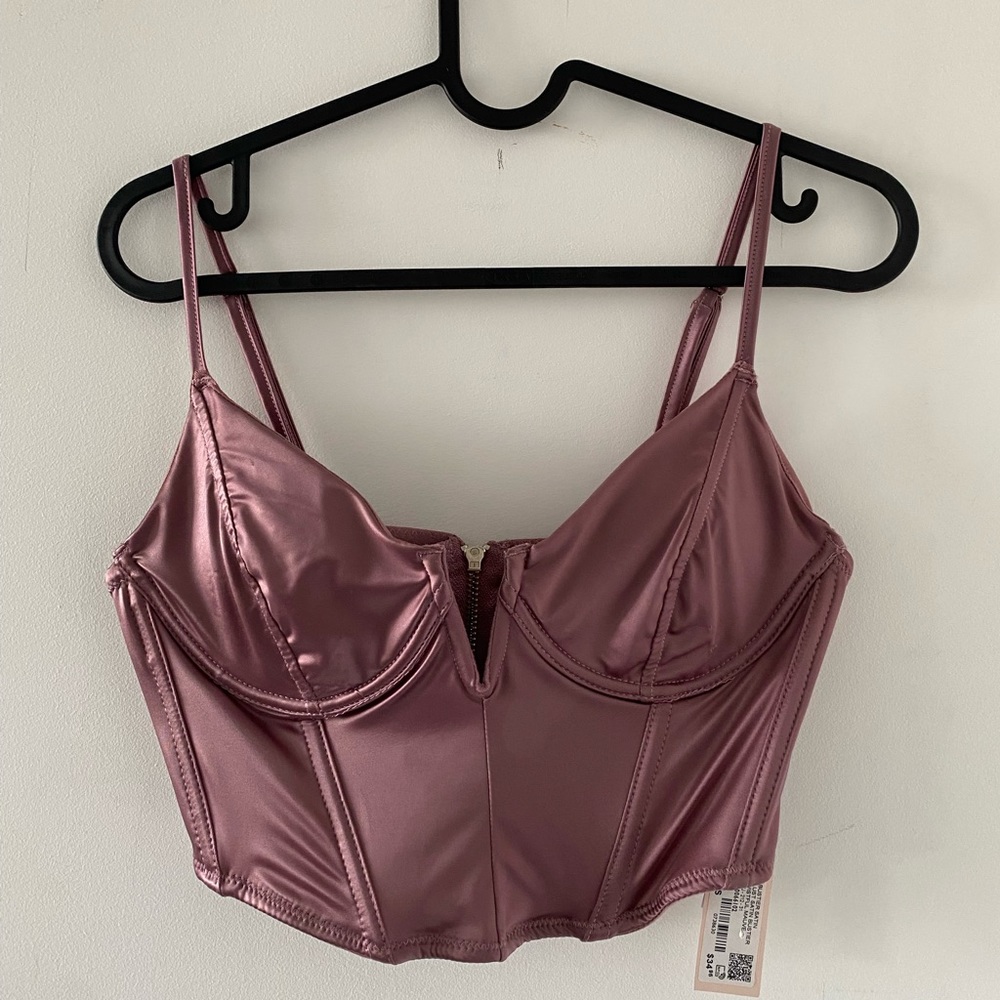 NWT: Garage Mauve Size Small Cropped Bustier Top